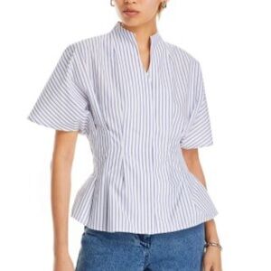 Mishook Women’s Blue Striped Shirt